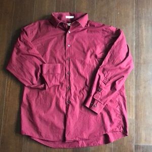 Maroon Calvin Klein Dress Shirt